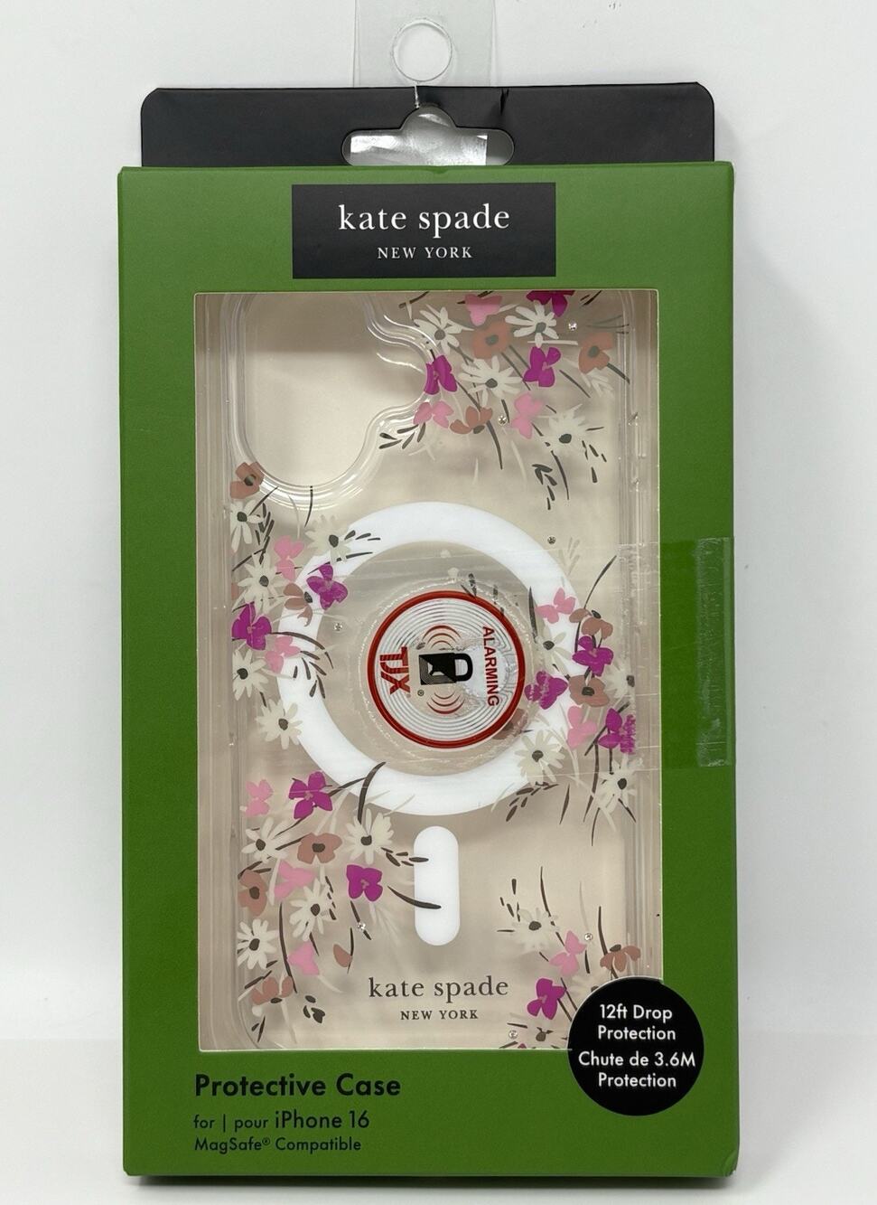 KATE SPADE iPhone 16 Floral Protective Case Cover MagSafe Pink Rhinestones NIB